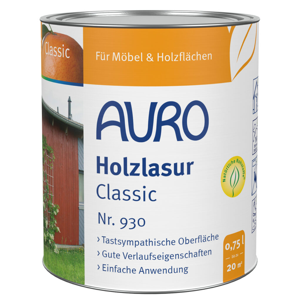 AURO Holzlasur, Classic Nr. 930 in 0,75 Liter Dose für seidenglänzende Holzanstriche innen und außen