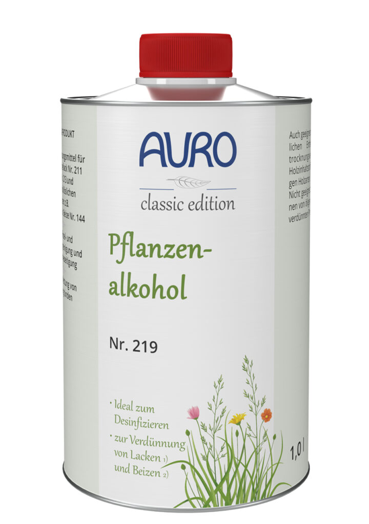 AURO Pflanzenalkohol Nr. 219 – 1 Liter Blechflasche zum Verdünnen und Reinigen AURO Pflanzenalkohol Nr. 219 in 1 Liter Blechflasche – vielseitig anwendbar zum Reinigen, Verdünnen und Entfetten