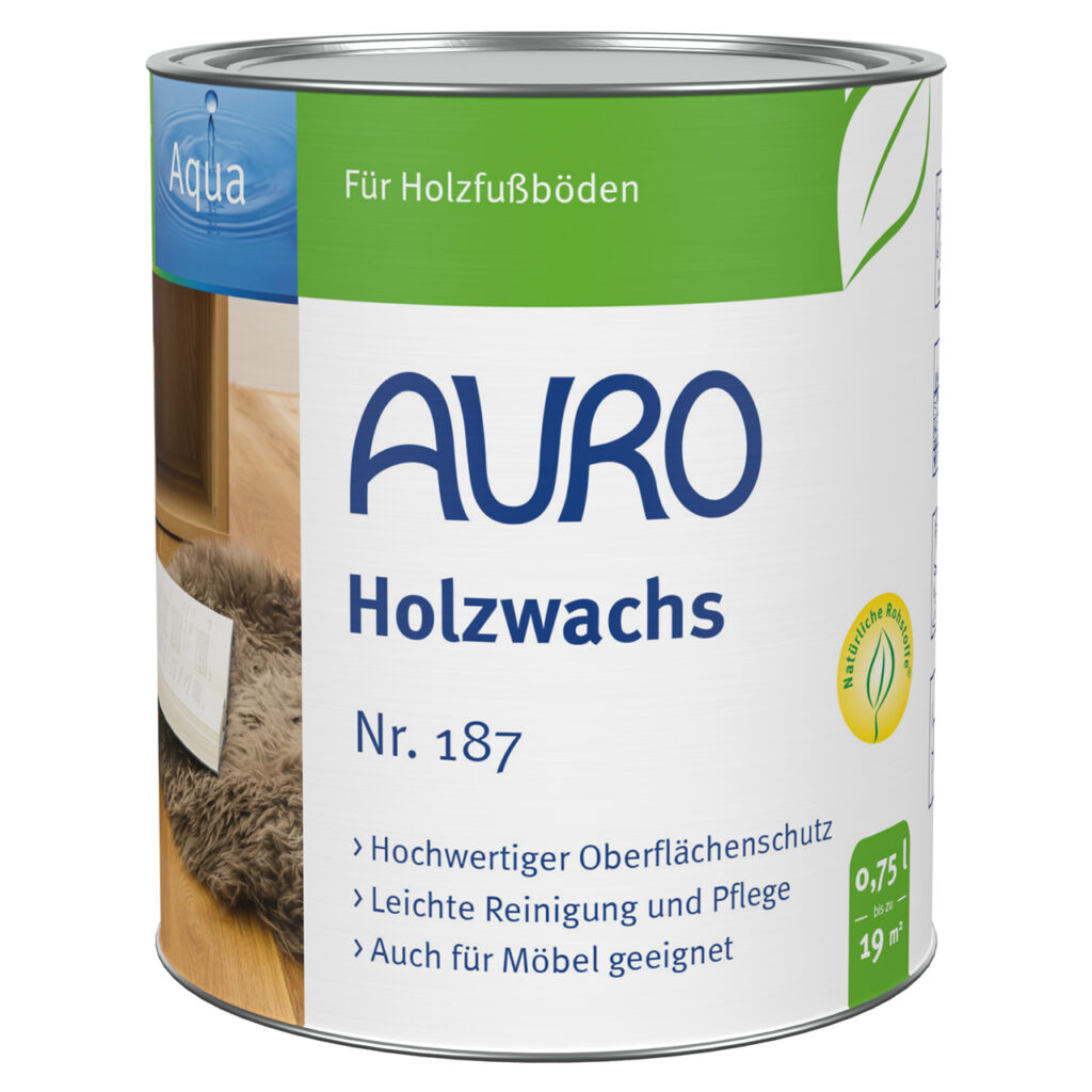 AURO Holzwachs Nr. 187 – 0,75 Liter Dose für natürlichen Holzschutz AURO Holzwachs Nr. 187 in 0,75 Liter Dose – lösemittelfreier Holzschutz für Möbel und Böden