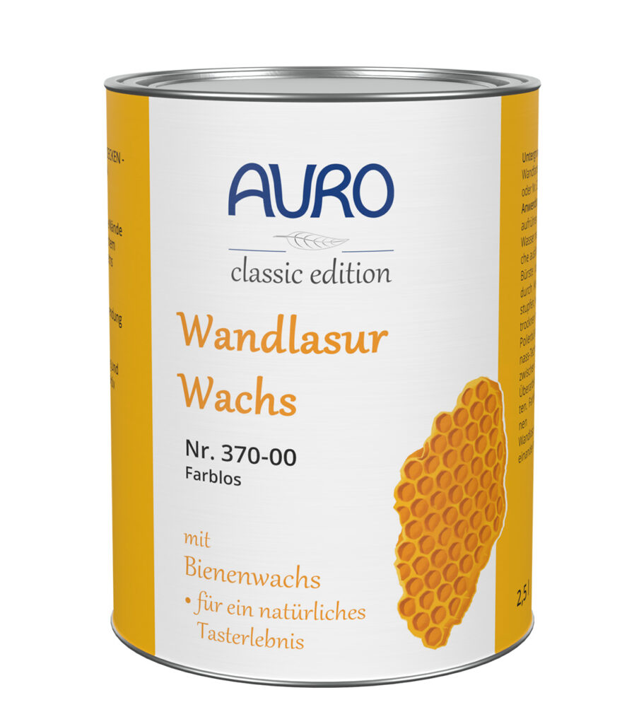 AURO Wandlasur-Wachs Nr. 370 Dose 2,5 Liter – mit Bienenwachs veredelbar AURO Wandlasur-Wachs Nr. 370 in 2,5 Liter Dose – dekorative Lasur mit anpassbarer Farbintensität durch Polieren
