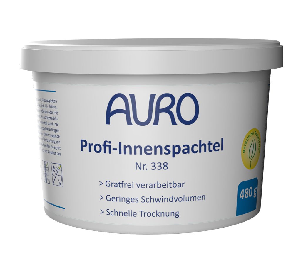AURO Profi-Innenspachtel Nr. 338 in 0,48 kg Gebinde für glatte Wand- und Deckenflächen im Innenbereich