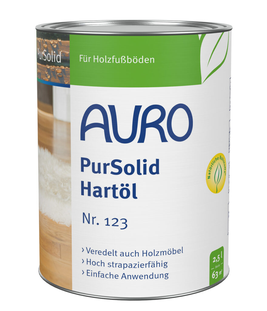 AURO PurSolid Hartöl Nr. 123 – 2,5 Liter Dose für stark beanspruchte Innenflächen AURO PurSolid Hartöl Nr. 123 – 2,5 Liter Dose für Fußböden und stark beanspruchte Flächen