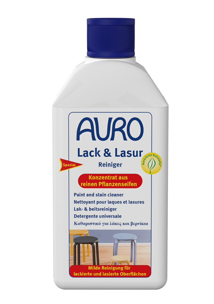 AURO Lack- und Lasurreiniger Nr. 435 in 0,5 Liter Gebinde zur schonenden Reinigung empfindlicher lackierter und lasierter Flächen.