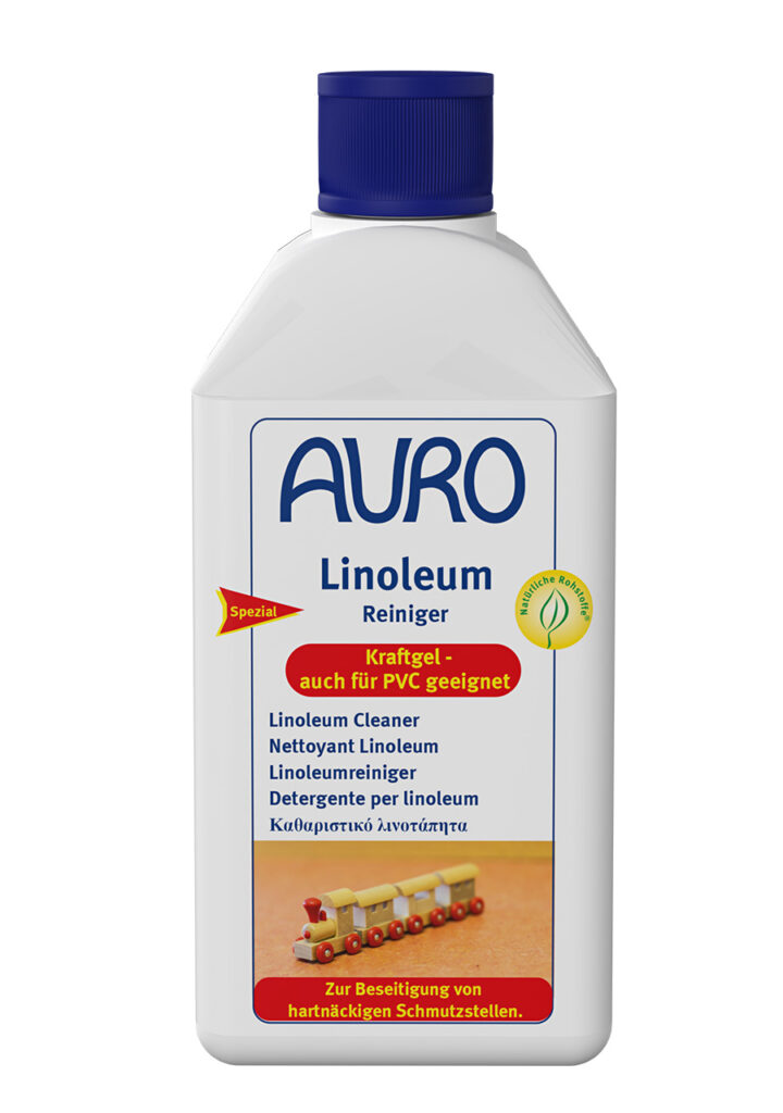 AURO Linoleum-Reiniger Nr. 656 in 0,5 Liter Sprühflasche – entfernt hartnäckigen Schmutz und pflegt Linoleumböden glänzend sauber.