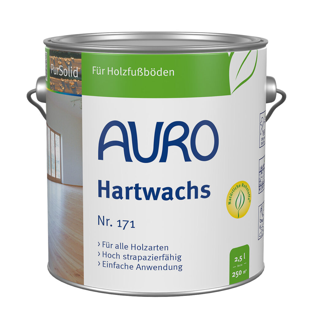 AURO Hartwachs Nr. 171 – 2,5 Liter Dose PurSolid-Holzwachs für Böden AURO Hartwachs Nr. 171 in 2,5 Liter Dose – lösemittelfreier Schutz für Holzböden