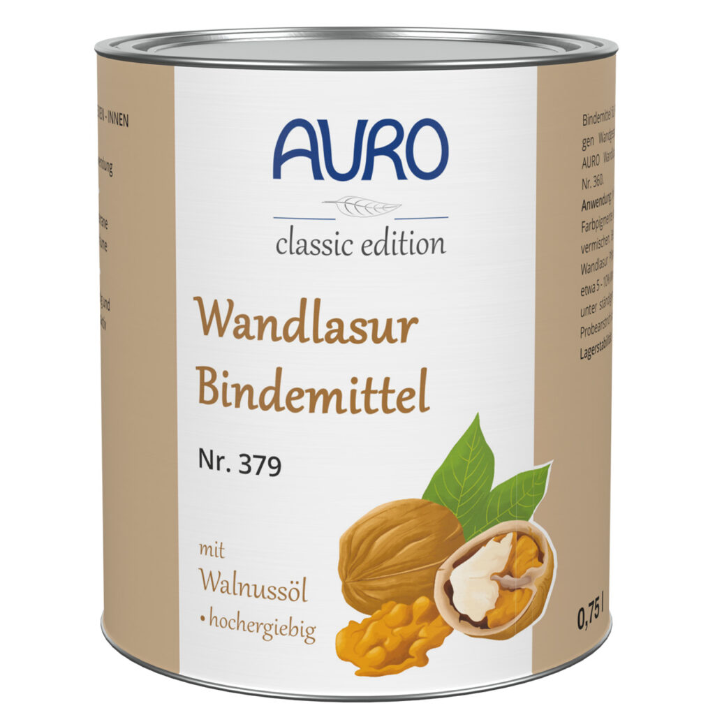 AURO Wandlasur-Bindemittel Nr. 379 in 0,75 Liter Dose zum Anmischen individueller Wandlasuren.