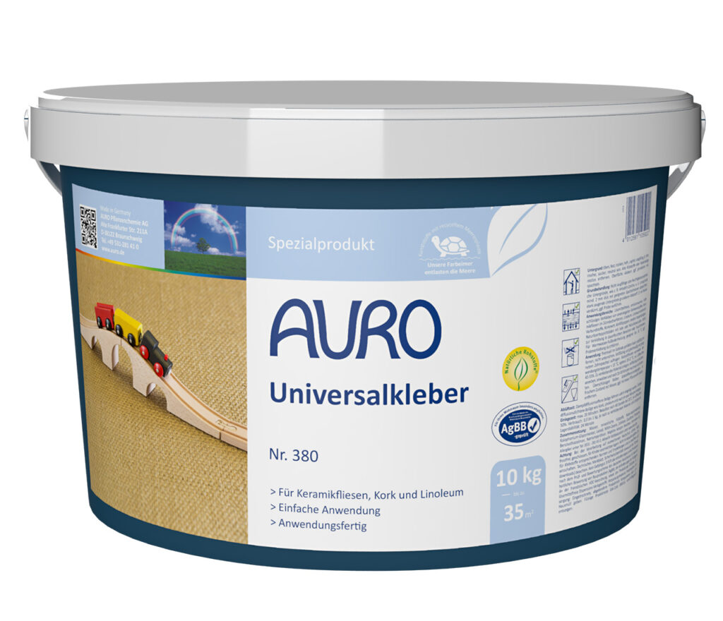 AURO Universalkleber Nr. 380 im 10 kg Gebinde – Naturkleber für Teppiche, Fliesen und Natursteine