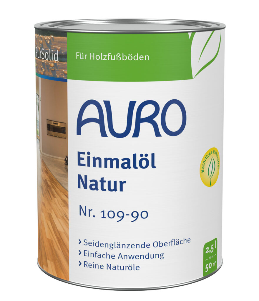 AURO Einmalöl-Natur Nr. 109-90 als 2,5 Liter Dose für pflegeleichte Holzoberflächen