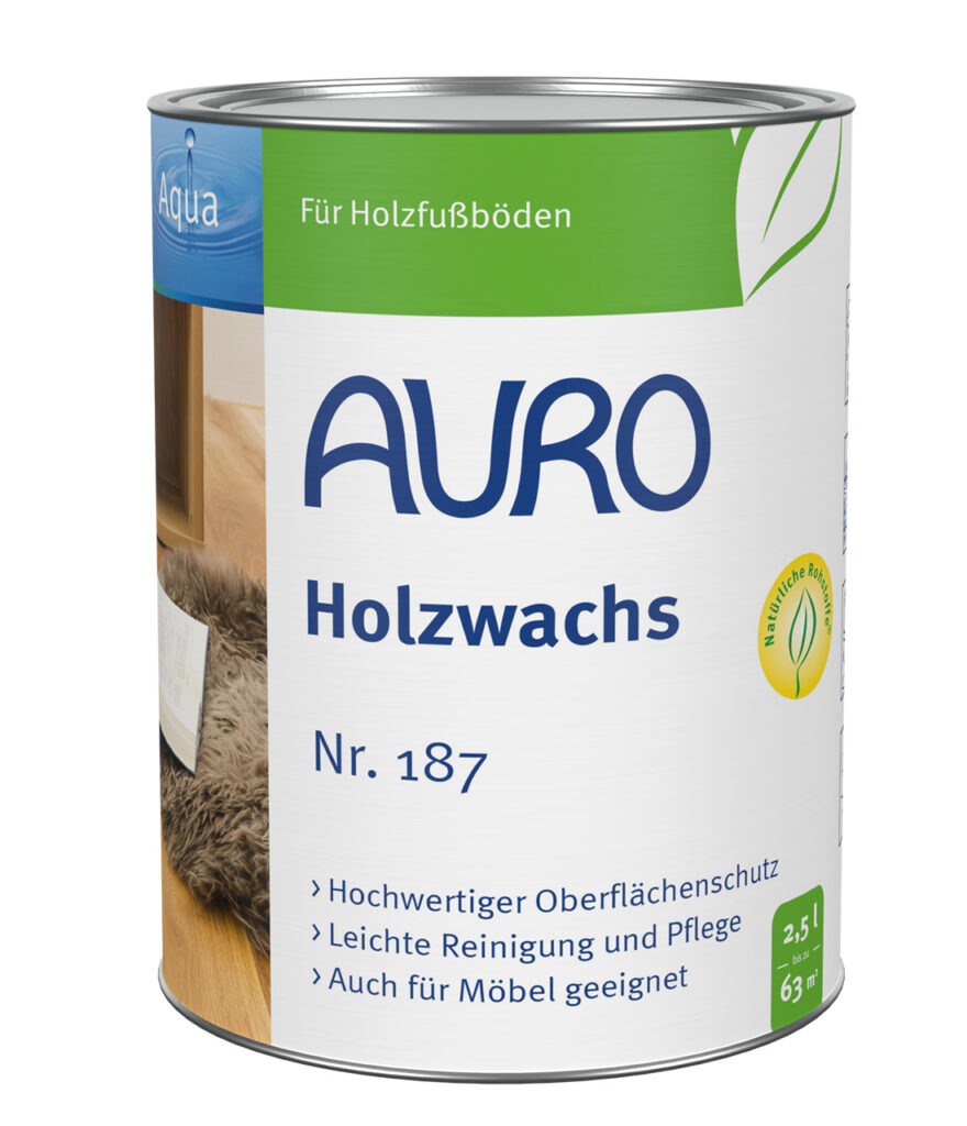 AURO Holzwachs Nr. 187 – 2,5 Liter Dose für Möbel & Fußböden AURO Holzwachs Nr. 187 in 2,5 Liter Dose – natürliches Wachs für Holz- und Linoleumoberflächen