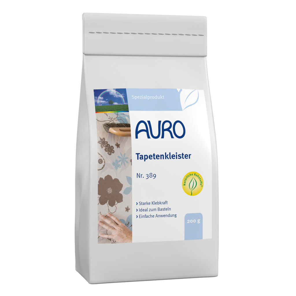 AURO Tapetenkleister Nr. 389 im Sack 0,2 kg für Papiertapeten AURO Tapetenkleister Nr. 389 im 0,2 kg Sack – Pulver für Papiertapeten, einfach mit Wasser anrühren