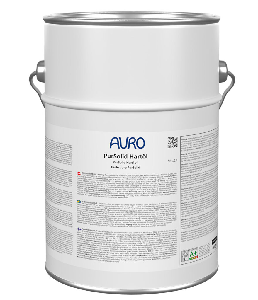 AURO PurSolid Hartöl Nr. 123 – 10 Liter Dose für große Holzflächen im Innenbereich