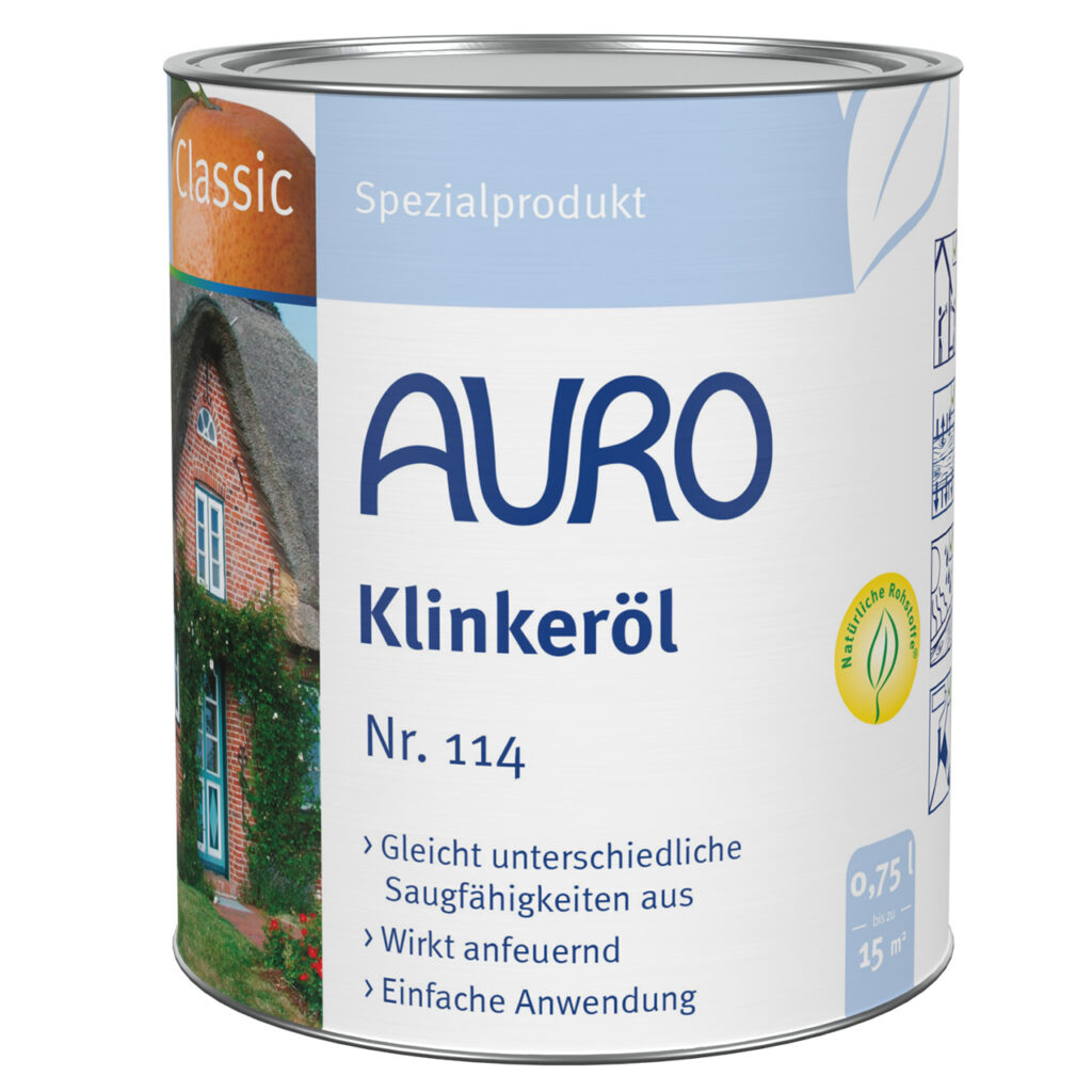 AURO Klinkeröl Nr. 114 – 0,75 Liter Dose für Klinker & Steinpflege AURO Klinkeröl Nr. 114 in 0,75 Liter Dose – natürliches Öl für Klinker, Cotto und Stein