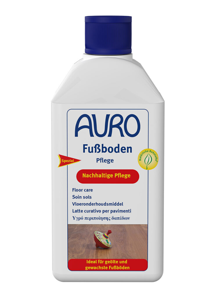 AURO Fußboden-Pflege Nr. 437, sanfte Pflege, Flasche 0,5 Liter AURO Fußboden-Pflege Nr. 437 in 0,5 Liter Flasche – sanfte Reinigung und Pflege für geölte oder gewachste Holzböden
