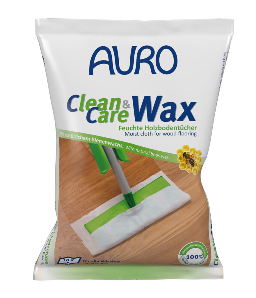 AURO Clean & Care Wax Nr. 680 Holzbodentücher AURO Clean & Care Wax Nr. 680 Paket mit feuchten Holzbodentüchern zur Reinigung von Holz- und Korkböden