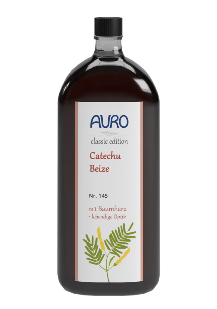 AURO Catechu-Beize Nr. 145 – Farbstoffbeize 0,25 Liter Flasche AURO Catechu-Beize Nr. 145 in 0,25 Liter Flasche – natürliche Farbstoffbeize zur Holzgestaltung