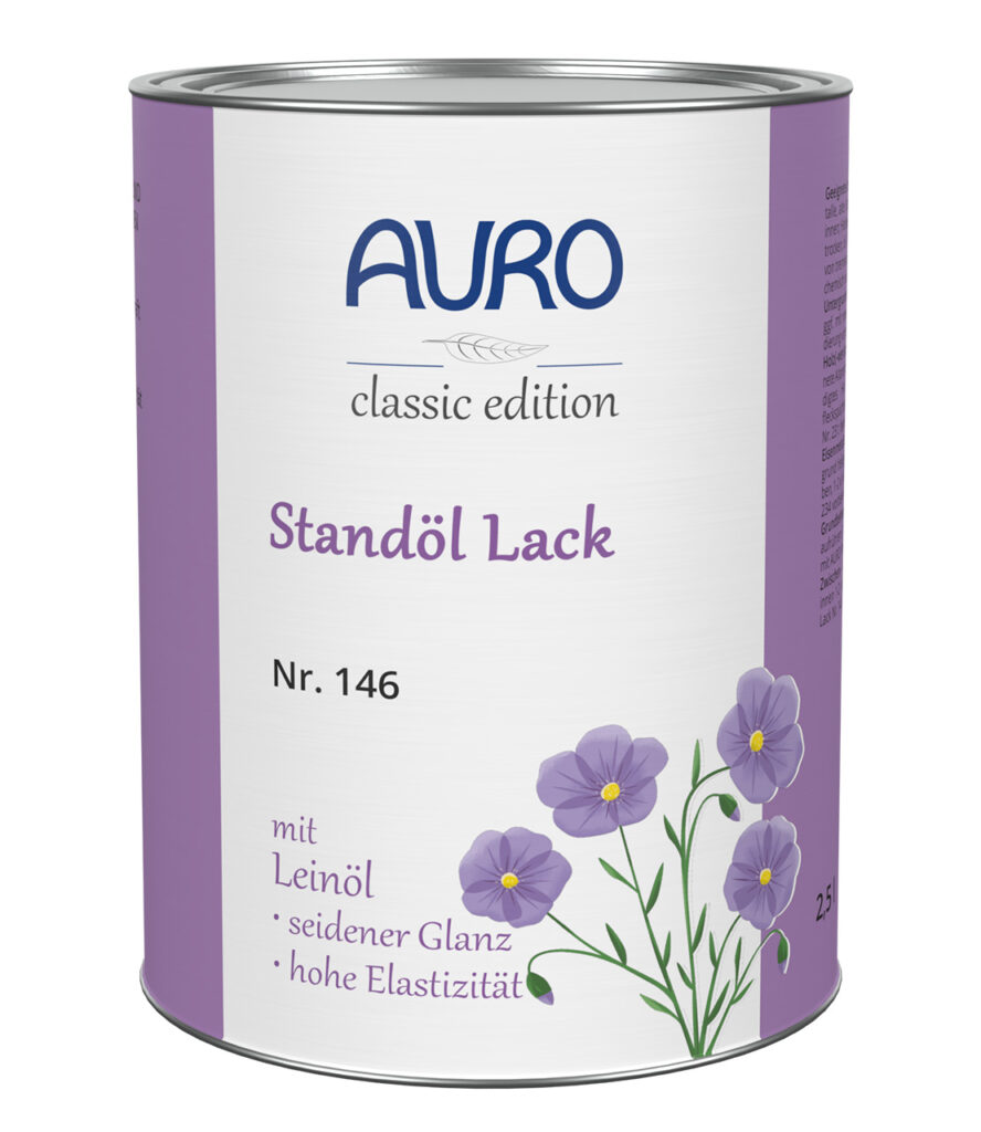 AURO Standöl-Lack Nr. 146 – seidener Lack 2,5 Liter Dose AURO Standöl-Lack Nr. 146 als 2,5 Liter Dose – seidener, harzfreier Anstrich für Holz und Metall