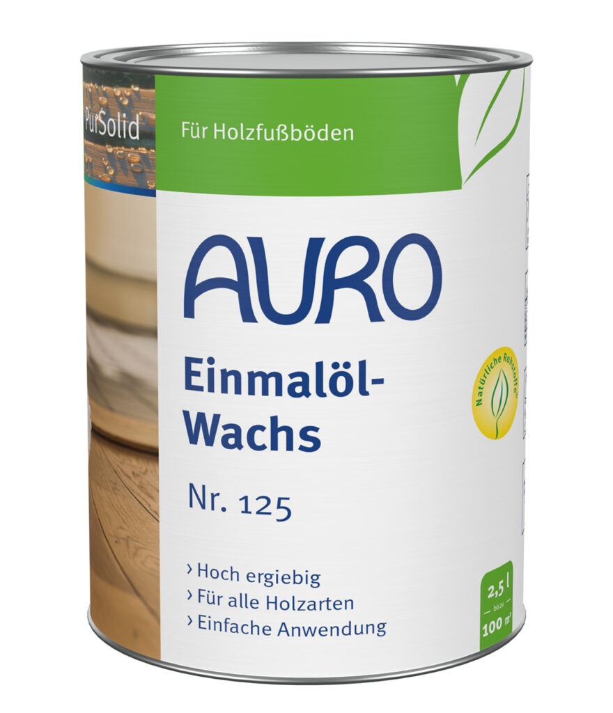 AURO Einmalöl-Wachs Nr. 125 – 2,5 Liter Dose Holzöl-Wachs AURO Einmalöl-Wachs Nr. 125 in 2,5 Liter Dose – ideal für geölte oder unbehandelte Holzoberflächen