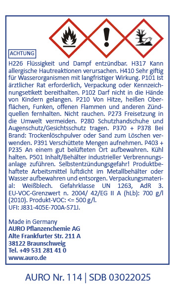 Gefahrenstoff-Symbol Ein deutschsprachiges Warnschild für Chemikalien mit Gefahrensymbolen und Sicherheitshinweisen. Es enthält Warnhinweise, Handhabungsinformationen, Gefahrenpiktogramme, Produktdetails und die Kontaktinformationen des Herstellers.