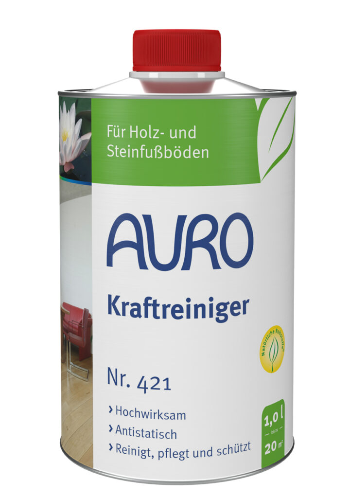 AURO Kraftreiniger Nr. 421 für Holzböden, Blechflasche 1 Liter AURO Kraftreiniger Nr. 421 in 1 Liter Blechflasche zur Reinigung gewachster Holz- und Korkböden